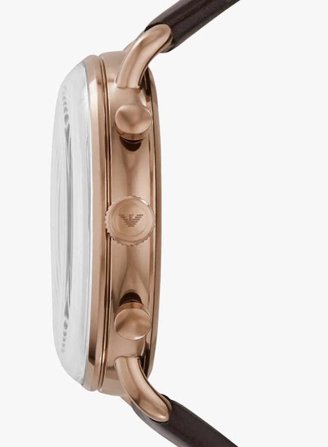 امبوريو ارماني ساعة يد كرونوغراف آفياتور مقاومة للماء بسوار جلدي طراز AR11334 - Image 2